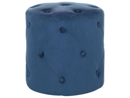 Pouf En Velours Bleu Foncé D 40 Cm Corolla