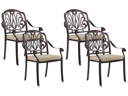 Lot De 4 Chaises De Jardin Marron Foncé Ancona