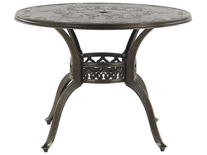 Table De Jardin En Aluminium Marron Foncé D 100 Cm Sapri