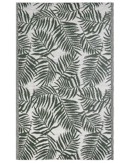 Tapis Extérieur Vert Foncé Au Motif Feuilles De Palmier 120 X 180 Cm Kota