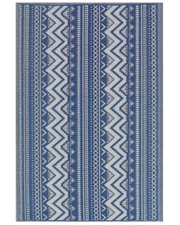 Tapis Extérieur Au Motif Zigzag Bleu 120 X 180 Cm Nagpur