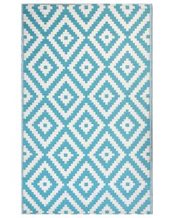 Tapis Extérieur Bleu Motif Losanges 120 X 180 Cm Hapur