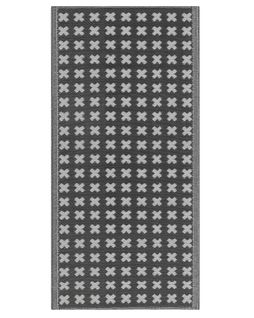 Tapis Extérieur Noir Au Motif Croix Blanches 90 X 180 Cm Rohtak