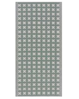 Tapis Extérieur Vert Au Motif Croix Blanches 90 X 180 Cm Rohtak