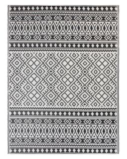 Tapis Extérieur Au Motif Ethnique Noir Et Blanc 180 X 240 Cm Narli