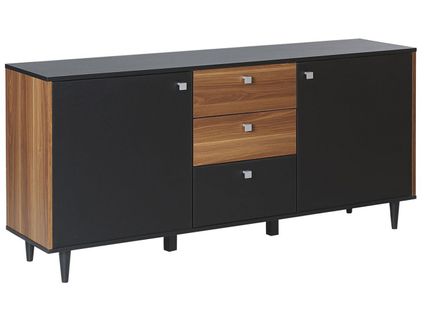 Commode Noire Et Bois Foncé Kuro