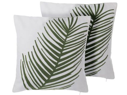 Lot De 2 Coussins Coton Vert Foncé Azami 45 X 45 Cm