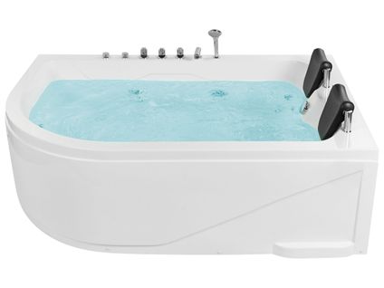 Baignoire Angle Gauche Blanche 180 X 120 Cm Avec Led Calama