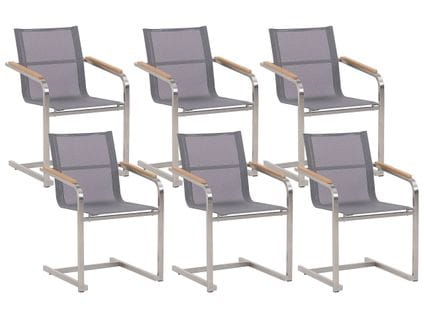 Lot De 6 Fauteuils Bas De Jardin Gris Cosoleto