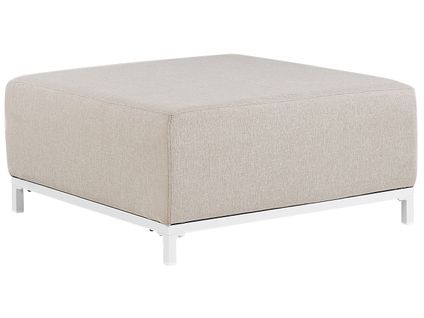 Pouf Ottoman De Jardin En Tissu Beige / Pieds Blancs Rovigo