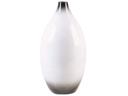 Terre Cuite Vase Décoratif 46 Cm Blanc Noir Baeza