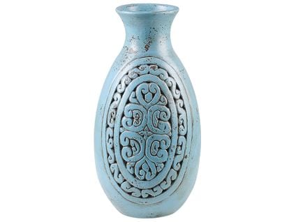 Terre Cuite Vase Décoratif 51 Cm Bleu Megara