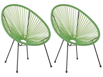 Chaise De Jardin Set De 2 Vert Acapulco Ii