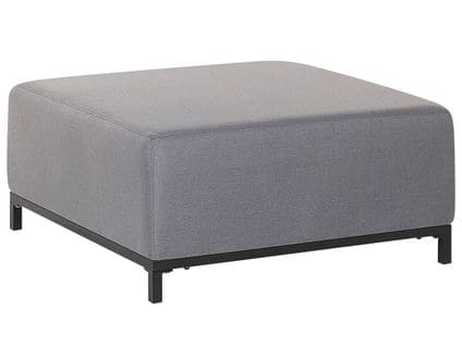 Pouf Ottoman De Jardin En Tissu Gris / Pieds Noirs Rovigo