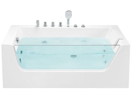 Baignoire Balnéo Angle Droit Blanche 170 X 80 Cm Puquio