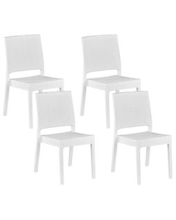 Lot De 4 Chaises De Jardin Blanches Fossano