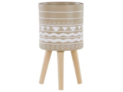 Cache-pot Beige Avec Pieds En Bois D 25 Cm Milina