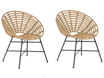 Lot De 2 Chaises De Jardin Naturelles Acerra