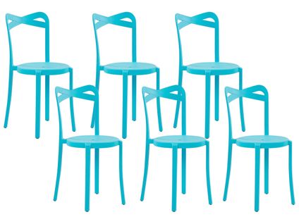 Lot De 6 Chaises De Jardin Bleu Turquoise Camogli