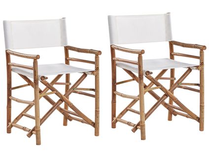 Lot De 2 Chaises De Jardin Bois Clair Et Blanc Cassé Molise