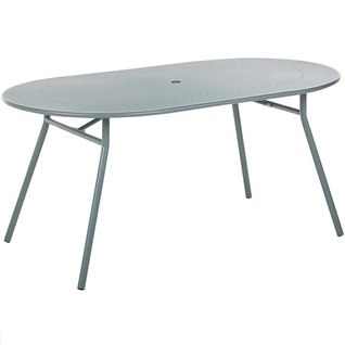 Table De Jardin 160 X 90 Cm Acier Bleu Clair Calvi