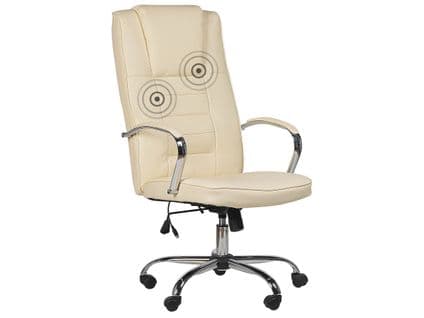 Fauteuil Massant Cuir Pu Beige Grandeur