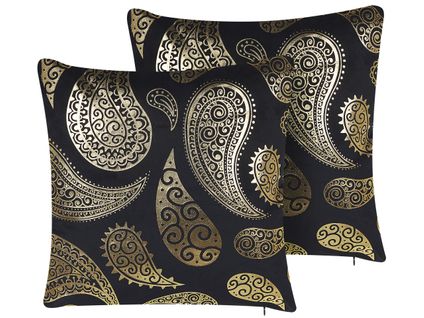 Lot De 2 Coussins Velours Doré Ursinia