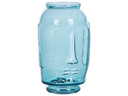 Verre Vase Décoratif 31 Cm Bleu Sambar