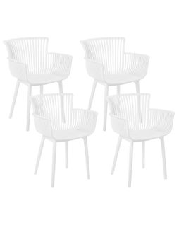 Lot De 4 Chaises De Jardin Blanches Pesaro