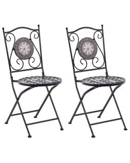 Lot De 2 Chaises De Jardin Noires Cariati