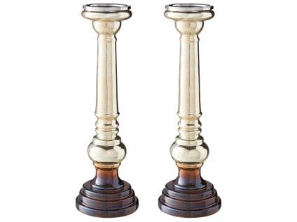 Lot De 2 Bougeoirs Dorés 40 Cm Imarti