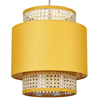 Lampe Suspension En Rotin Jaune Et Naturel Boeri