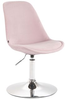 Chaise De Salle À Manger Maverick En Velours Avec Pied Trompette Rose/chrome