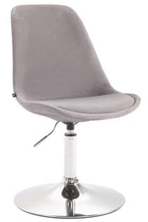 Chaise De Salle À Manger Maverick En Velours Avec Pied Trompette Gris/chrome