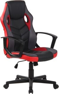 Fauteuil De Bureau / Gaming Glendale En Similicuir Et Tissu En Maille Noir / Rouge