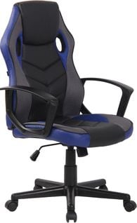 Fauteuil De Bureau / Gaming Glendale En Similicuir Et Tissu En Maille Noir / Bleu