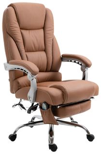 Fauteuil De Bureau Pacific En Similicuir Avec Une Fonction Massage Marron Clair