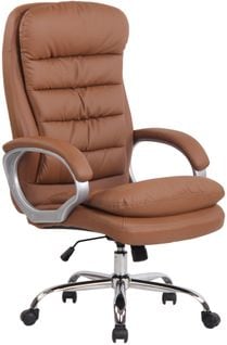 Fauteuil De Bureau Big Vancouver Similicuir Marron Clair