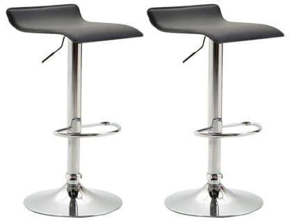 Lot De 2 Tabourets De Bar Dyn V2 Similicuir Noir /chrome