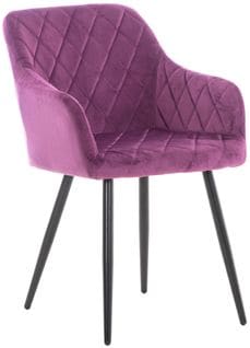 Chaise De Salle À Manger Shila Avec Piètement En Métal Noir Violet/velours