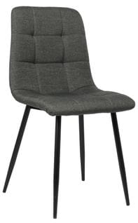 Chaise De Salle À Manger Tilde Avec Piètement En Métal Noir Gris Foncé/tissu