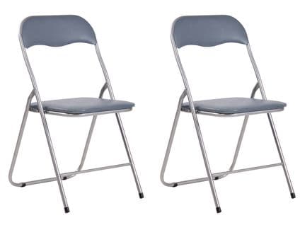 Lot De 2 Chaises Pliables Felix Gris / Argent