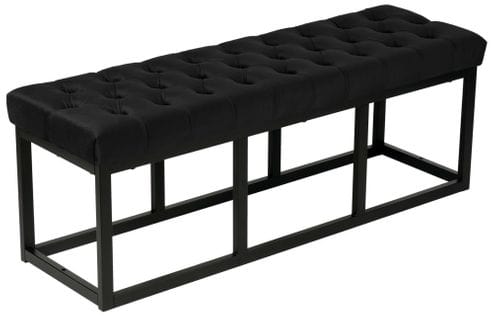 Banquette Polson En Velours Avec Support En Métal Noir Noir /120 Cm