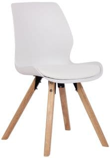 Chaise De Salle À Manger Luna Avec Pieds En Bois Blanc /plastique