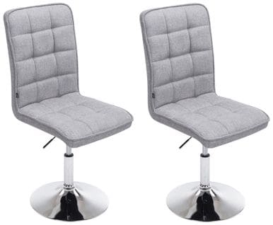 Lot De 2 Chaises De Salle À Manger Peking V2 En Tissu Avec Pied Trompette Gris Clair