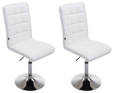 Lot De 2 Chaises De Salle À Manger Peking V2 En Similicuir Pied Trompette Blanc