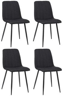 Lot De 4 Chaises De Salle À Manger Dijon Avec Piètement En Métal Noir Noir /tissu