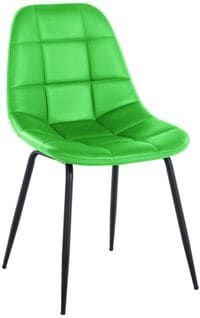 Chaise De Salle À Manger Tom Avec Pieds En Métal Noir Vert/similicuir