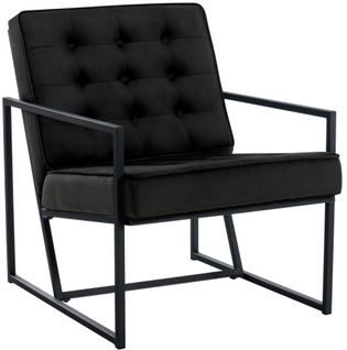 Fauteuil Lounge Avon En Velours Noir