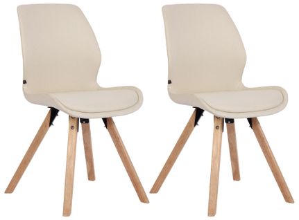 Lot De 2 Chaises De Salle À Manger Luna Crème/tissu